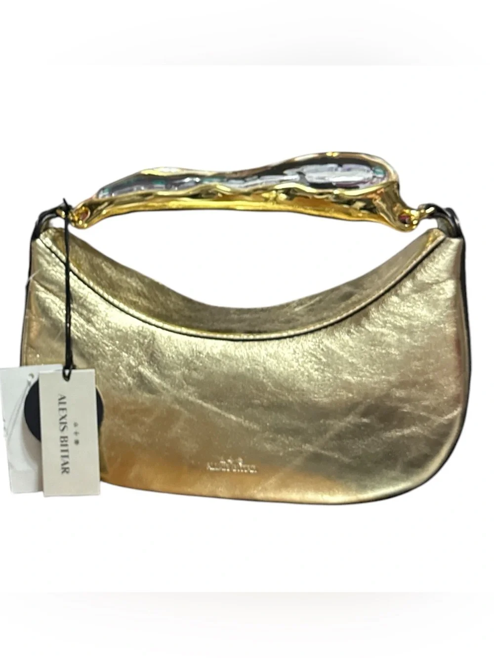 ALEXIS BITTAR  Water Stone Handle Leather Handbag
